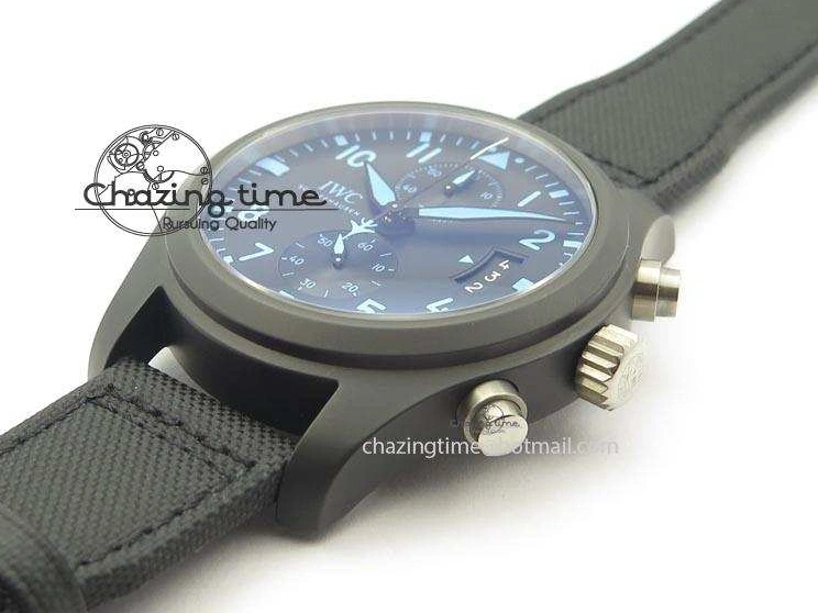 MIROTIME 0706 Pilot Chrono IW388003 Real Ceramic V6F 1:1 Best Edition On Black Nylon Strap A StreetReady 7284